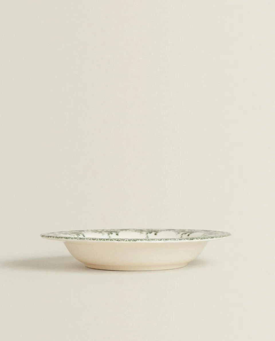 FLORAL EARTHENWARE SOUP PLATE