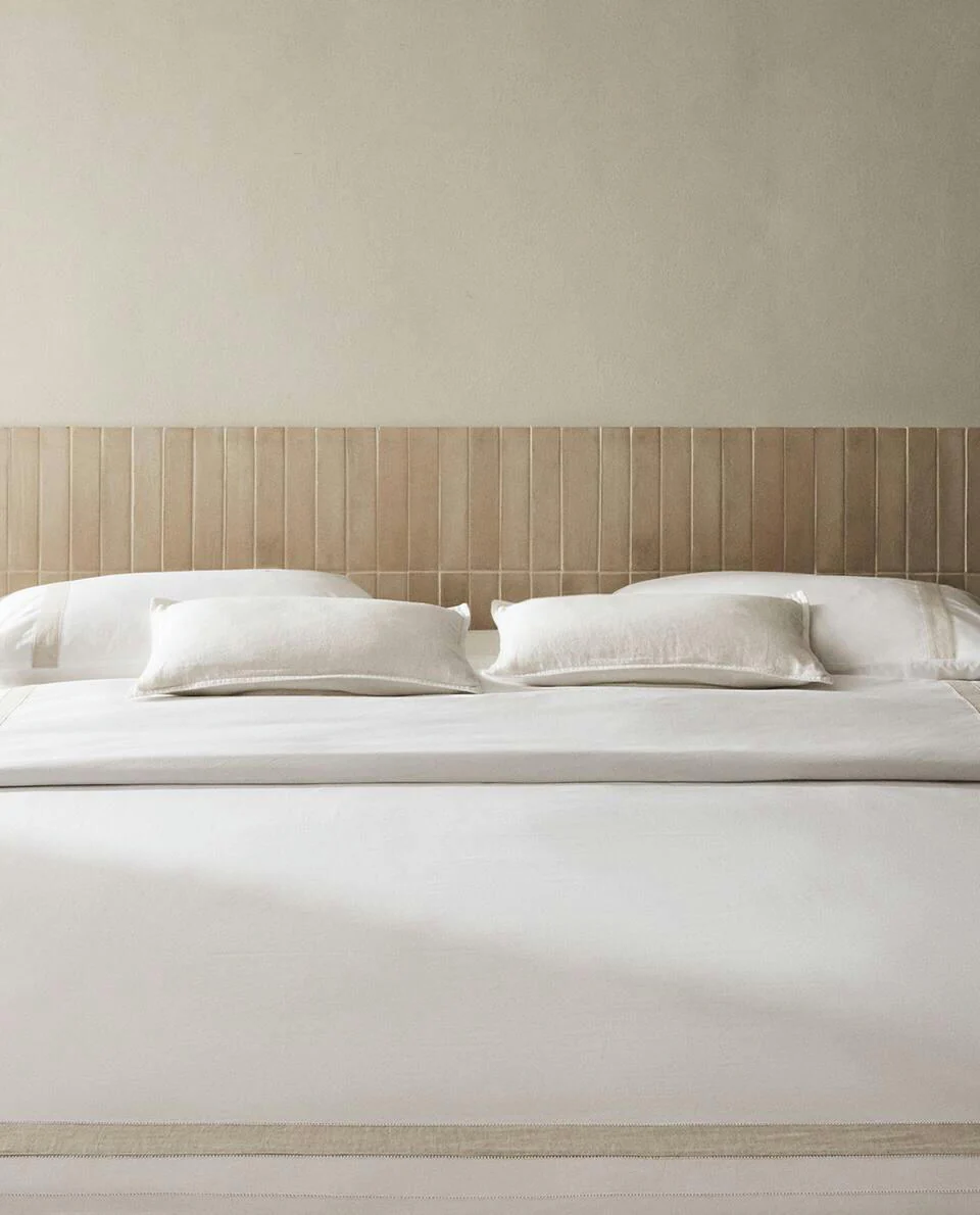 DUVET COVER WITH LINEN BORDER