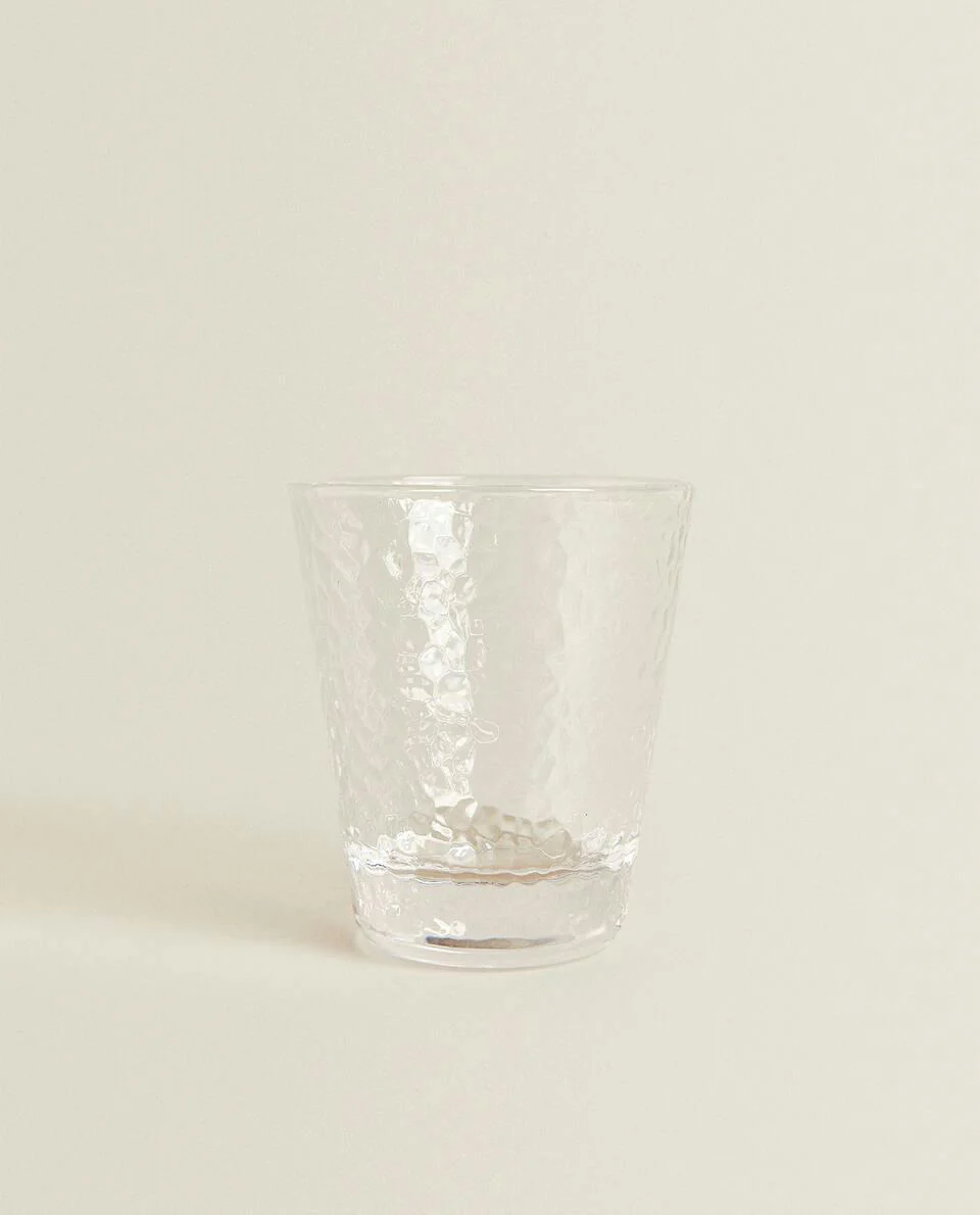 RAISED DESIGN GLASS TUMBLER