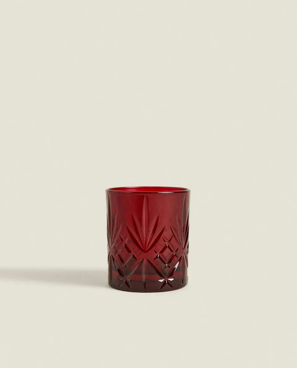 CHRISTMAS CRYSTALLINE ENGRAVED SHOT GLASS