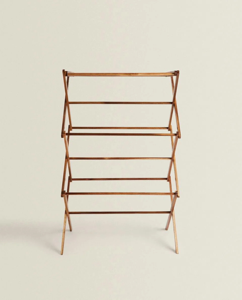 VERTICAL FOLDING WOODEN CLOTHES HORSE