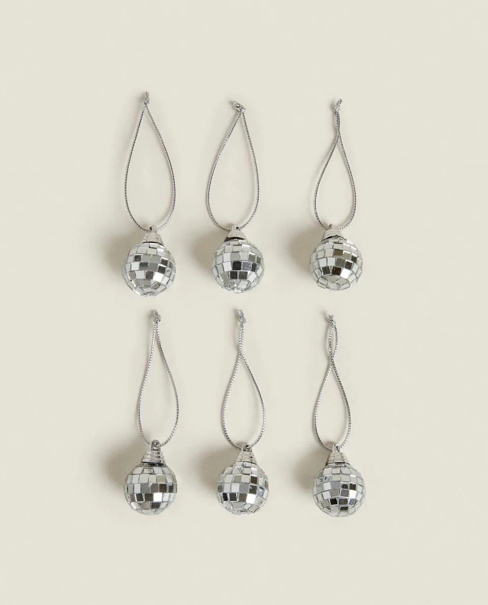 PACK OF CHRISTMAS DISCO BALL DECORATIONS (PACK OF 6)