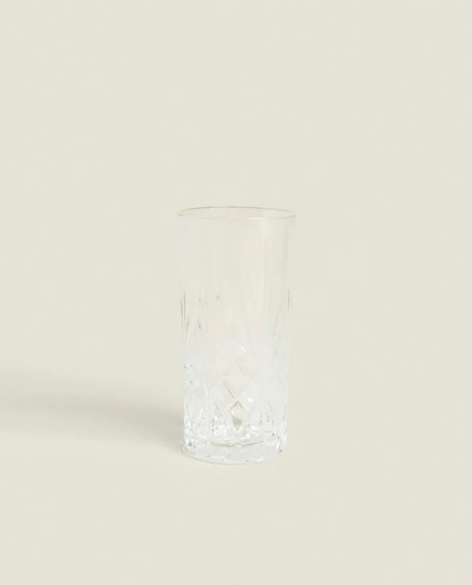 TALL GLASS WITH RAISED DESIGN