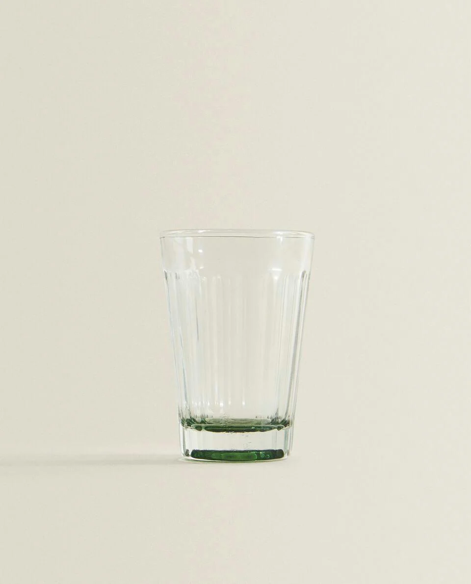 RAISED DESIGN GLASS TUMBLER