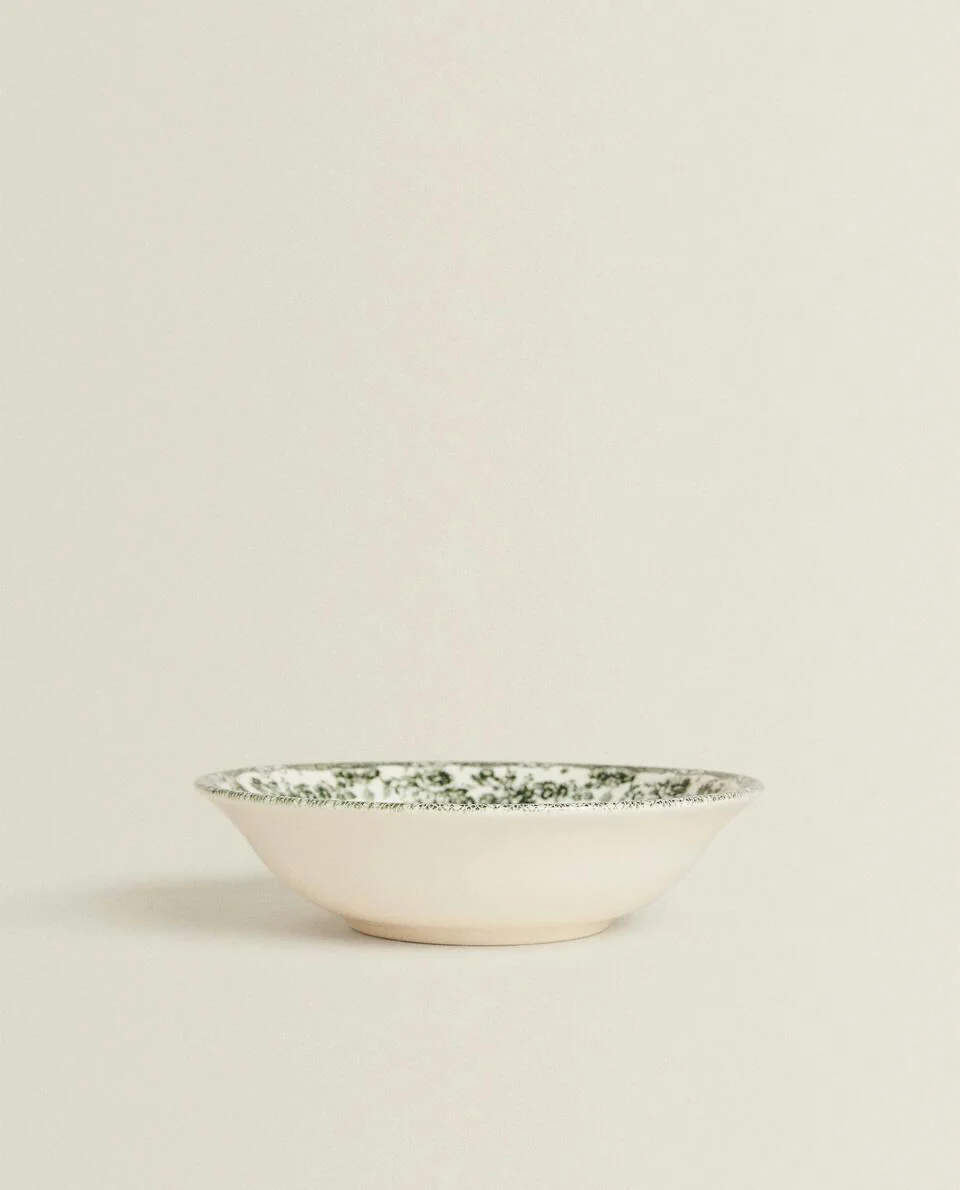 FLORAL EARTHENWARE BOWL