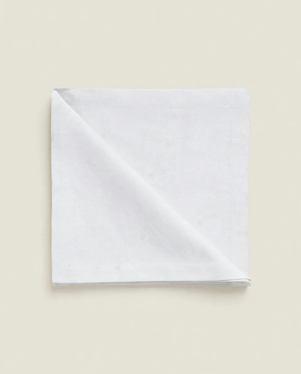 PACK OF GLITTERY CHRISTMAS FLORAL JACQUARD NAPKINS (PACK OF 2)