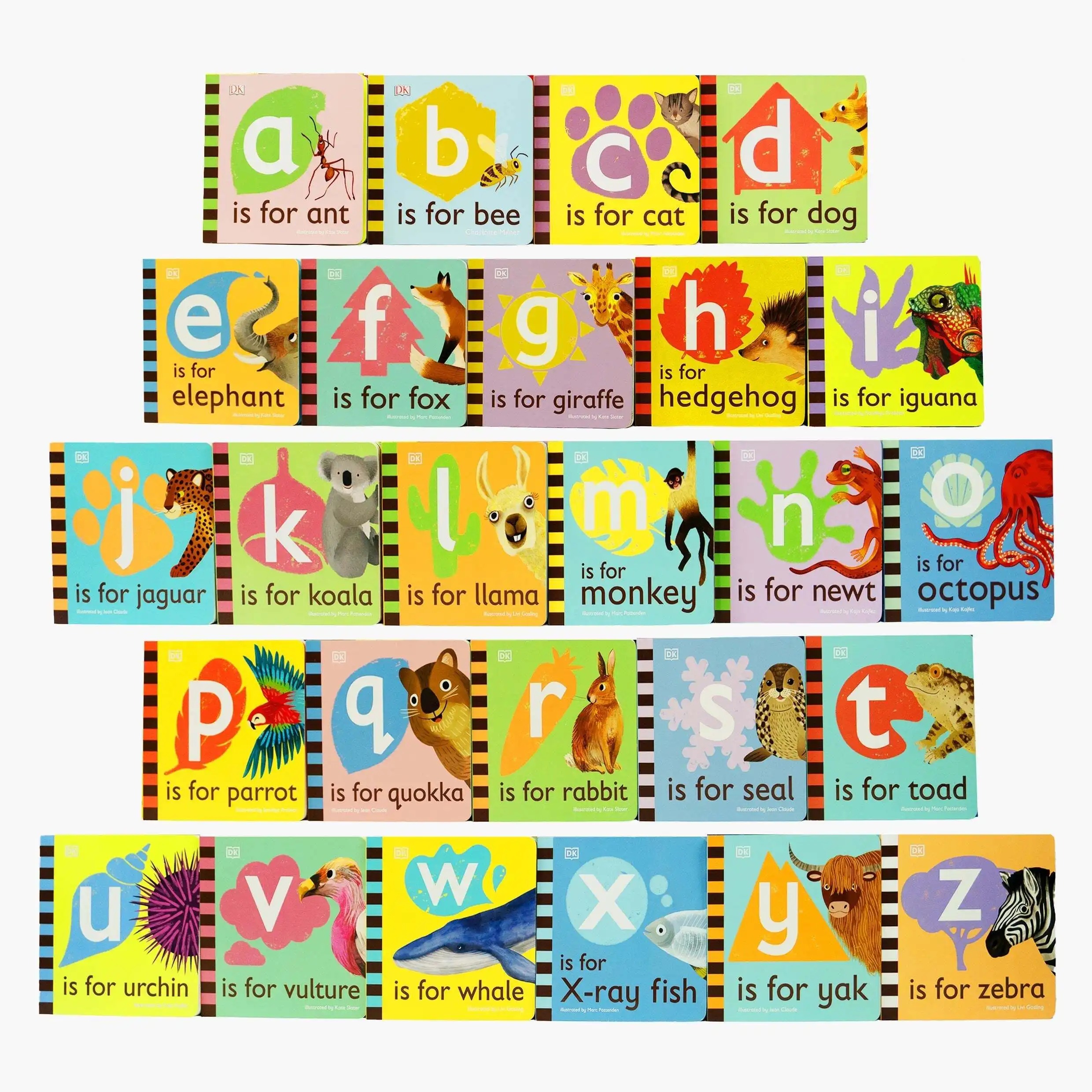 The Animal Alphabet Library Collection By DK: 26 Books Set (A To Z) - Ages 3+ - Board Book