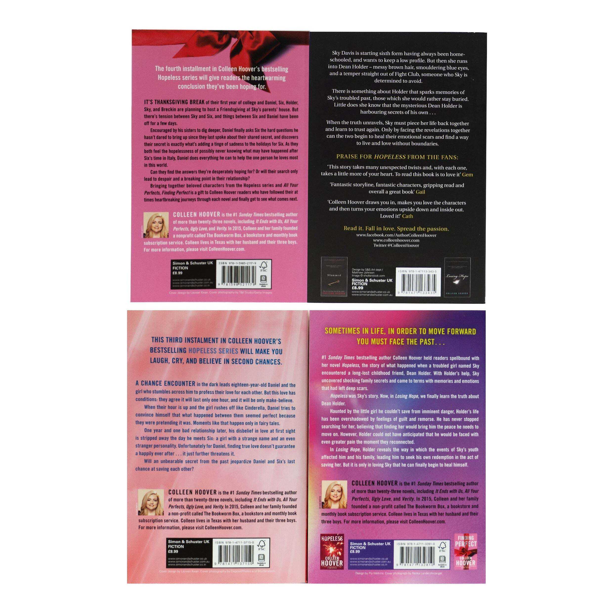 Hopeless Series By Colleen Hoover 4 Books Collection Set - Fiction - Paperback