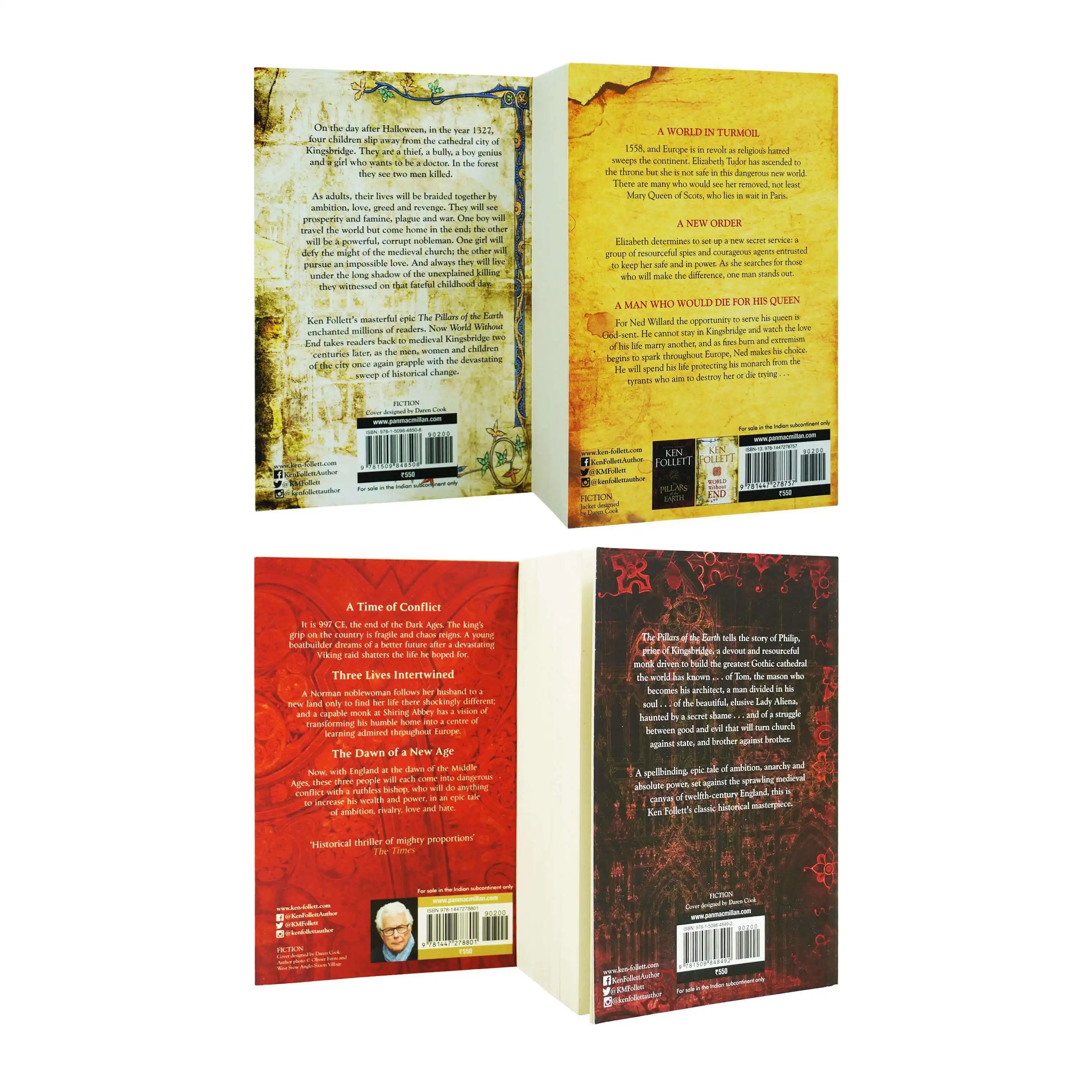 Kingsbridge Series by Ken Follett 4 Books Collection Set - Fiction - Paperback