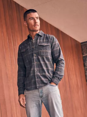 Men's Wrangler® Flannel Plaid Shirt in Dark Sapphire