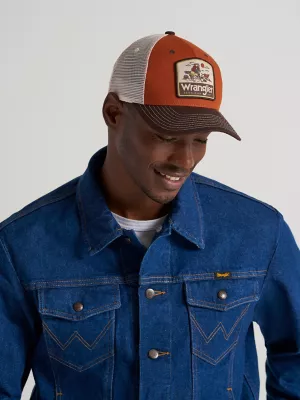 Rodeo Chase Trucker Baseball Cap:Burnt Orange:One Size