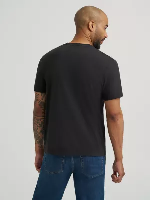 Mens Wrangler Mexico Flag Logo Tshirt:Jet Black:S