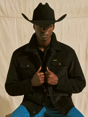 Mens Cowboy Cut Sherpa Lined Corduroy Jacket:Caviar:XXL