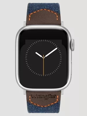 Denim Leather Universal Watchband:Denim:One Size: