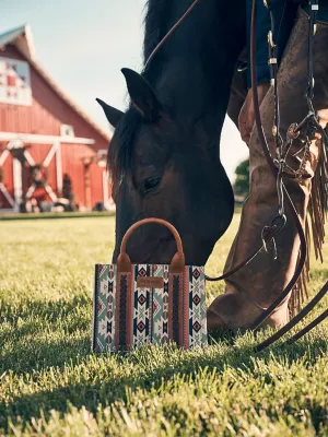 Southwest Print Mini Tote:Green:One Size