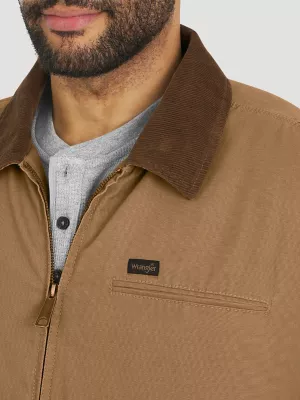Men's Canvas Work Jacket in Brown