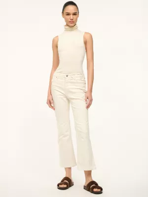 Wrangler + STAUD The Cropped Boot Jean in Cream