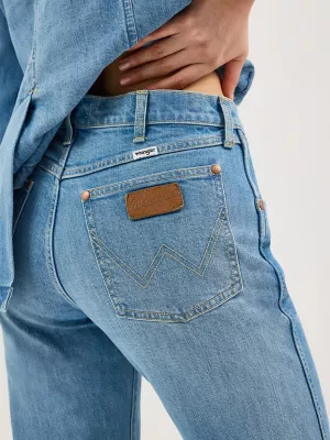 Women's Sunset Mid Rise Straight Jean in Baby Blue