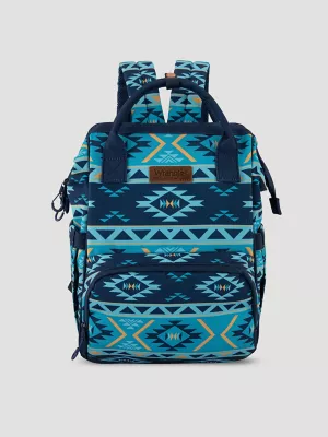 Southwestern Print Backpack:Turquoise:One Size