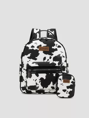 Cow Print Backpack:Pink:One Size: