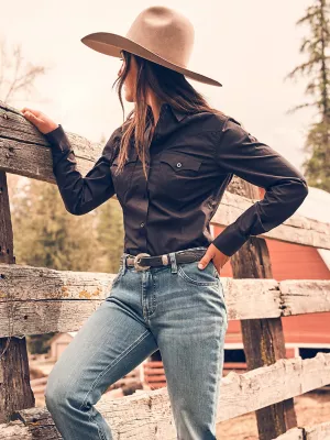 Women's Wrangler Western Button Down Shirt in Black