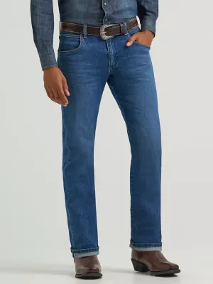 Men's Wrangler Retro® Selvedge Slim Fit Straight Leg Jean in Retro Blue
