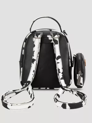 Mini Backpack with Cow Trim:Black:One Size