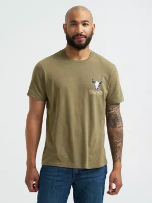 Men's Wrangler Back Graphic T-Shirt in Burnt Olive Desert