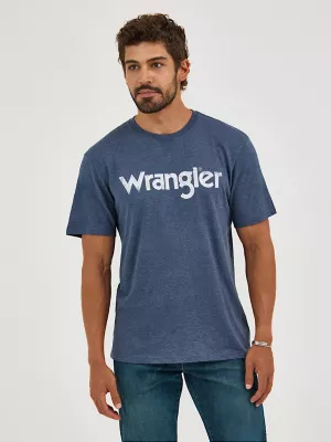 Men's Wrangler Kabel Logo T-Shirt in Navy