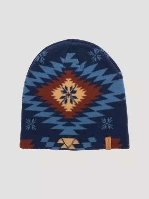 Mens Southwestern Soild Beanie 2 Pack:Blue:One Size: