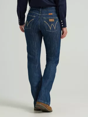 Women's Wrangler® FR Flame Resistant Mid-Rise Bootcut Jean in Rinse Wash