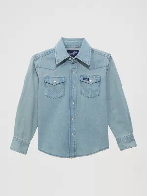 Boy's Cowboy Cut® Western Snap Shirt in Denim