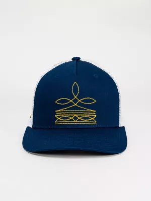 Womens Boot Stitch Trucker Hat:Cream:One Size