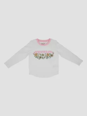 Wrangler Toddler Girl's Long Sleeve Graphic Tee in Sunflower