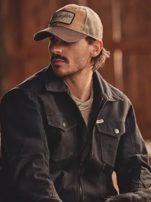 Wrangler All Terrain Gear Men's Outdoor Trucker Jacket in Jet Black