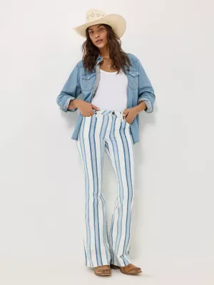 Women's Wrangler Retro® Striped Bailey High Rise Flare Jean in Gabby