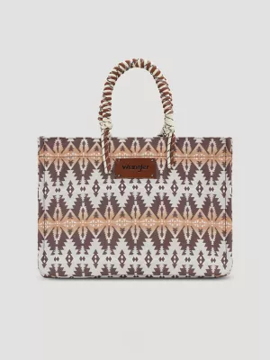 Southwestern Print Tote Bag:Khaki:One Size: