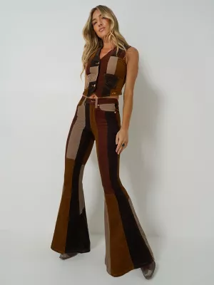 Wrangler x Lainey Wilson Patchwork Bell Bottoms in Corduroy