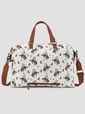 Womens Rodeo Print Duffle Bag:Tan:One Size