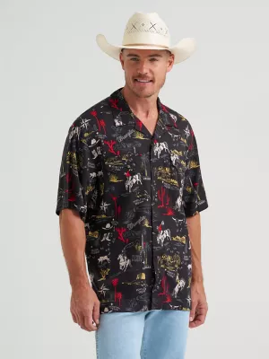 Wrangler® Coconut Cowboy Camp Shirt in Black Stallion