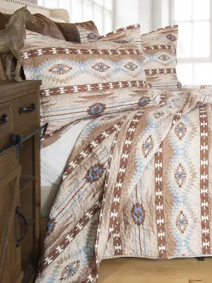 Wrangler Queen Quilted Bedding Set:Brown:Queen
