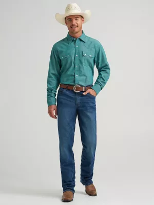 Men's Cody Johnson Two Pocket Western Snap Shirt in Teal