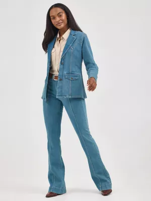 Women's Wrangler Denim Blazer in Light Denim