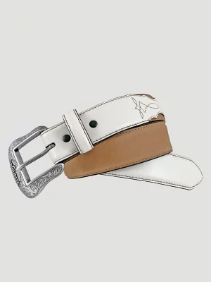 Women's Boot Stitch Colorblock Belt in Brown White