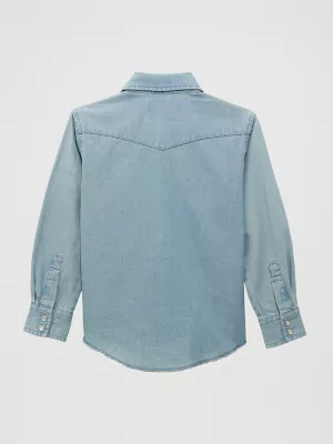 Boy's Cowboy Cut® Western Snap Shirt in Denim