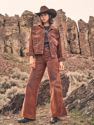 Women's Flocked Trousers in Cinnamon Chill