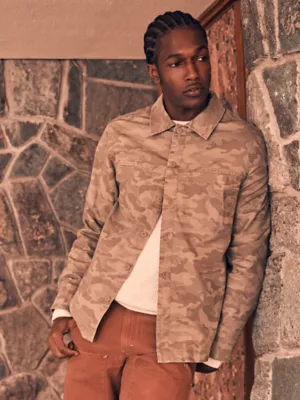 Men's Utility Camo Overshirt in Camo Covert