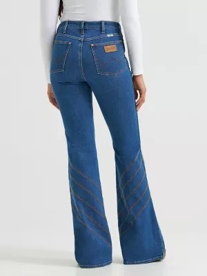 Women's High Rise Stitch Flare Jean in Carolina