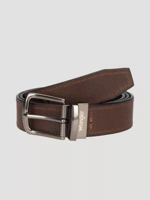 Men's Reversible Engraved Belt in Black