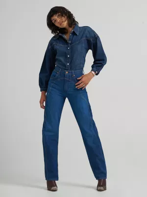 Women's Sleek Barrel Western Jean in Rustlers Retreat